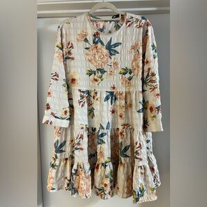 Zara The Sharon Floral Tiered Babydoll Mini Dress